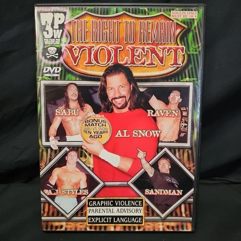 The Right to Remain Violent 3PW Pro-Pain Pro Wrestling DVD 2004 Sealed Sabu